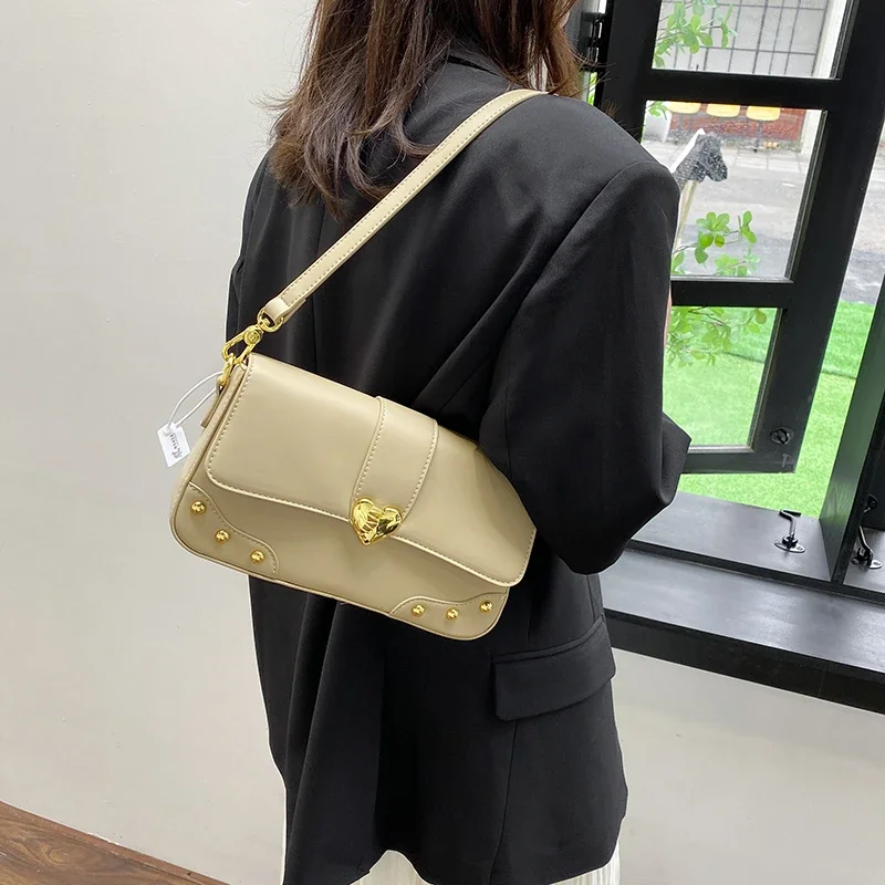 Elegant Armpit Sling Handbags Solid Color Women PU Leather Shoulder Bags Simple Small Black Messenger Bags for Women 2025 - Image 4