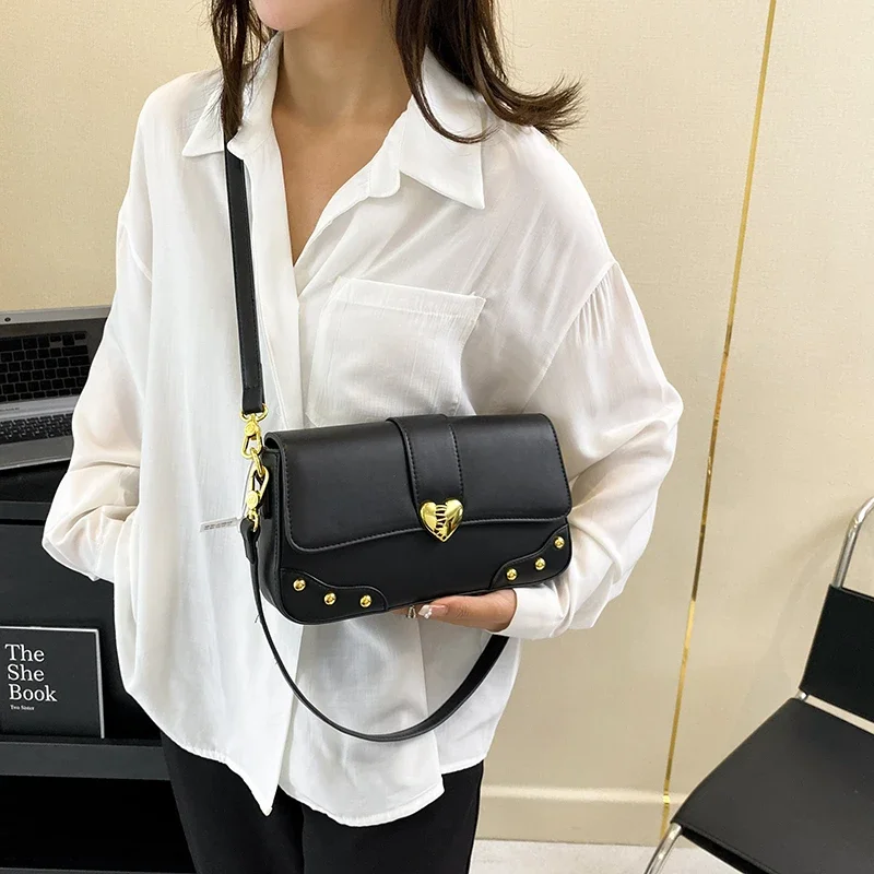 Elegant Armpit Sling Handbags Solid Color Women PU Leather Shoulder Bags Simple Small Black Messenger Bags for Women 2025 - Image 3